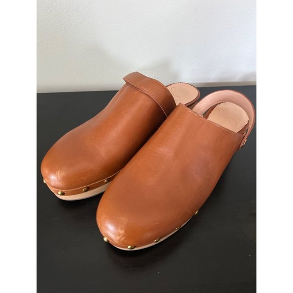 J. Crew Tan Leather Mules - Picture 1 of 7
